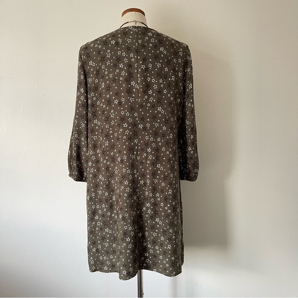 Boden Green Star Print midi length dress size 12 New - Picture 4 of 6